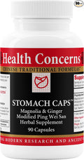 Health Concerns Stomach Caps – Digestive Support & Gut Health – Bloating & Gas Relief – Ginger & Magnolia Bark Chinese Herbal Supplement for Men & Women – Modified Ping Wei San – 90 Capsules