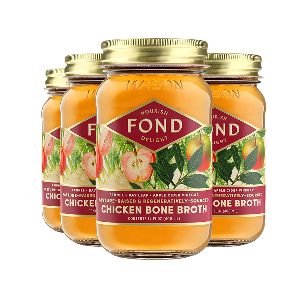 FOND Pasture-Raised Regenerative Chicken Bone Broth infused with Organic Fennel & Bay Leaf