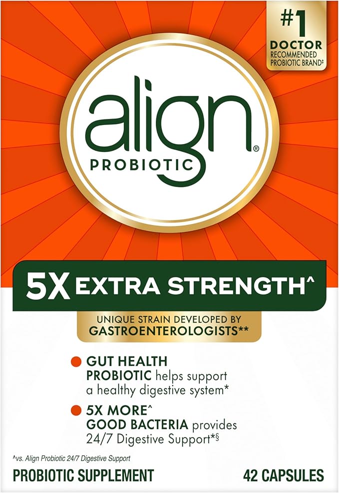 Align Probiotic Extra Strength, Probiotics for Women and Men, Probiotic Capsules with 5X CFUs, 42 Capsules