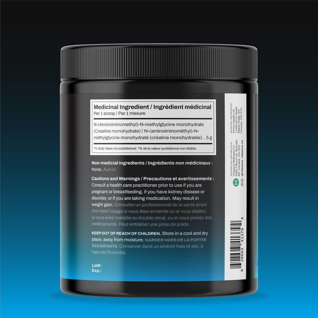 Micronized Creatine Monohydrate Powder – 100% Pure Creatine for Muscle Growth, Strength & Performance – Fast-Absorbing, Ultra-Fine & Unflavored – Vegan – 200 Servings (1000g, Made in Canada)