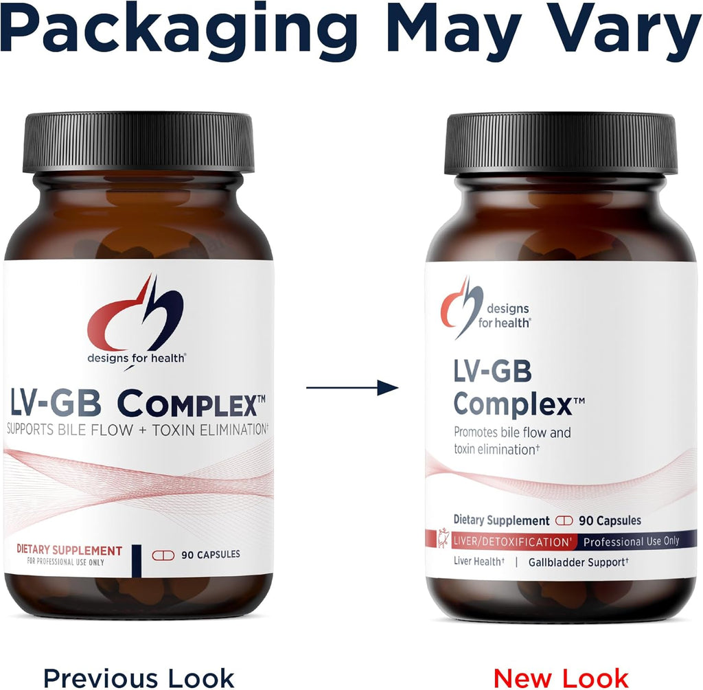 Designs for Health LV-GB Complex - Liver Detox Supplements for Gallbladder Support with Milk Thistle, Artichoke, Vitamins + Ox Bile - Supports Bile Flow + Toxin Elimination (90 Capsules)
