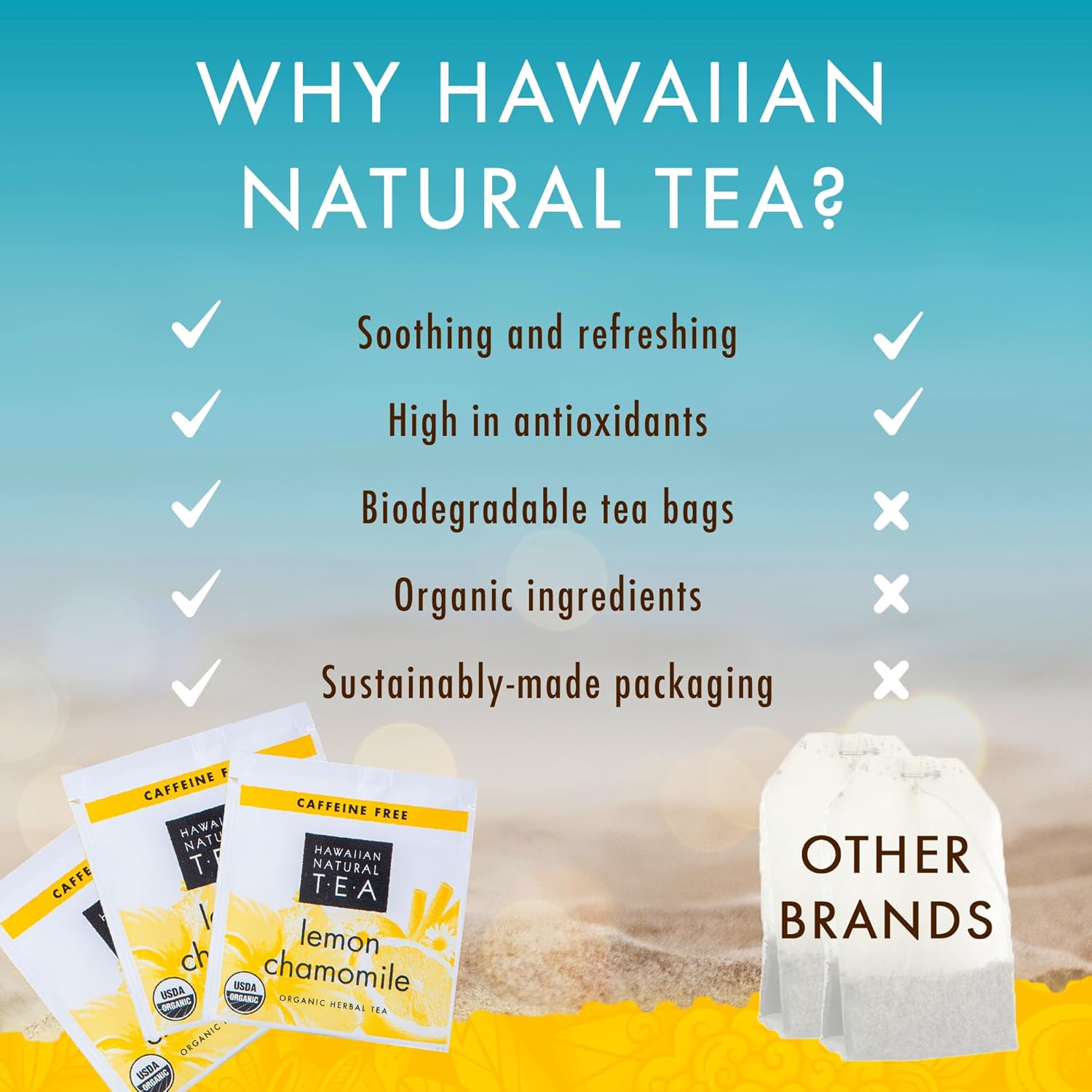 Organic Lemon Chamomile Tea - Caffeine Free Herbal Tea - Supports a Good Night’s Sleep - Calming, Relaxing Tea for Bedtime - 120 Tea Bags