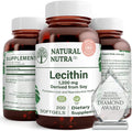 Natural Nutra Soy Lecithin 1200 mg Dietary Supplement - Brain Function, Liver Health, Improve Procreant Health, Boosting Supplement - Gluten-Free, BPA-Free, 200 Softgels in Recyclable Glass Bottles