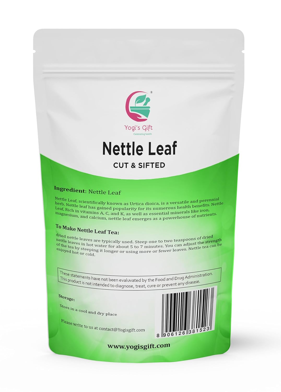 Stinging Nettle Leaves Dried 1 Lb | Cut and Sifted | Loose Nettle Herb Bulk | Non- Gmo, Ethically sourced | By Yogi's Gift®