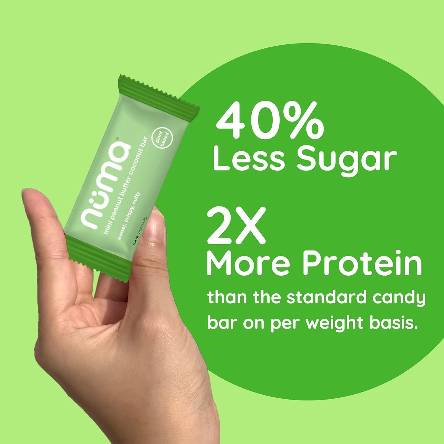 Numa Foods Mini Coconut Peanut Butter Bars – Vegan, Low Sugar, High Protein, All Natural, Gluten Free – Crunchy Plant Based Peanut Butter Snacks – 3 Bags with 8 Individually Wrapped Protein Bars
