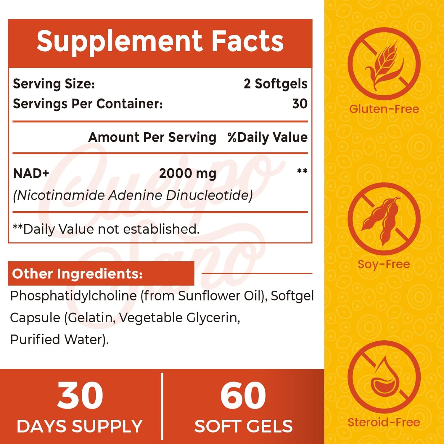 2000 MG NAD Supplement, Liposomal NAD+ with High Absorption, More Efficient Than Nicotinamide Riboside, Pure & Plus Boosting Supplement, Aging Defense, Metabolism & Cellular, 600 softgels