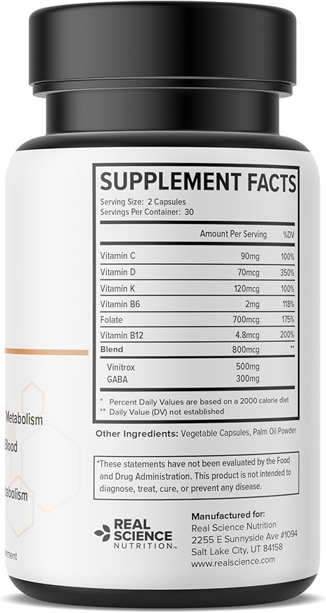 Real Science InsoBalance Miracle – Natural Supplement for Hormone Balance for Women – Supports Metabolic Wellness, Energy & Cycle Rhythm – VIT C, K & B + Nitric Oxide Support – Made in USA, 60 Caps