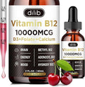 Vitamin B12 Complex 10000 mcg | Triple Liquid B-12 Drops Sublingual Supplement | Methylcobalamin & Adenosylcobalamin & Hydroxo Blend for Long-Lasting Energy and Healthy Metabolism Cherry Flavor, New