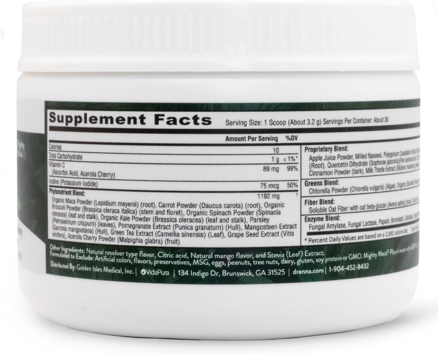 Mighty Maca Plus Mango by Dr. Anna Cabeca – Superfood Greens Powder for Daily Energy & Vitality – Sugar-Free, Vegan, Alkaline, 30-Day Supply