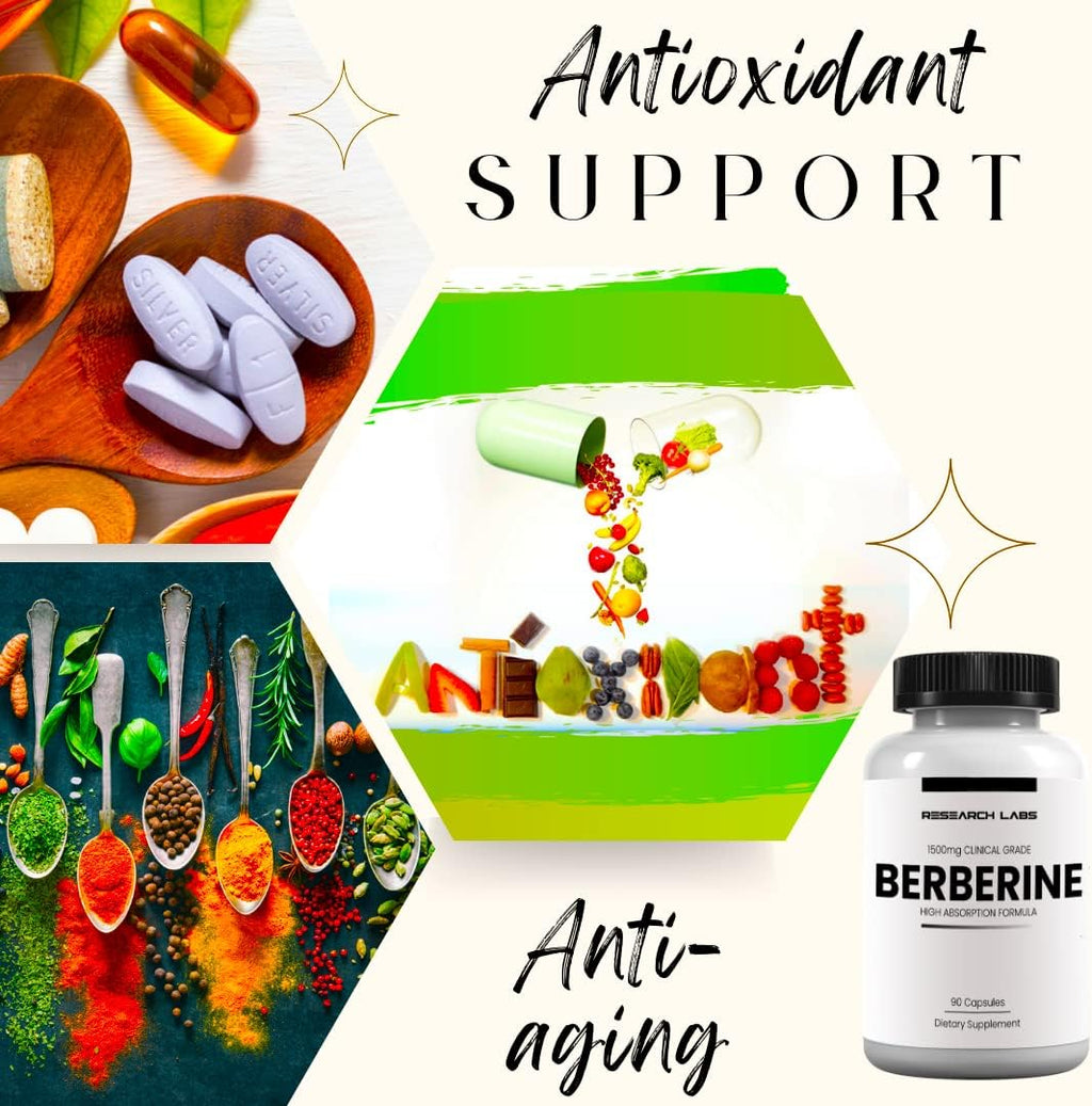 Research Labs 2 Fer 1 Ad - 1500mg Clinical Grade Berberine High Absorption Formula & BerberQuil™ Support. 180 Total Capsules. 500mg Each Capsule