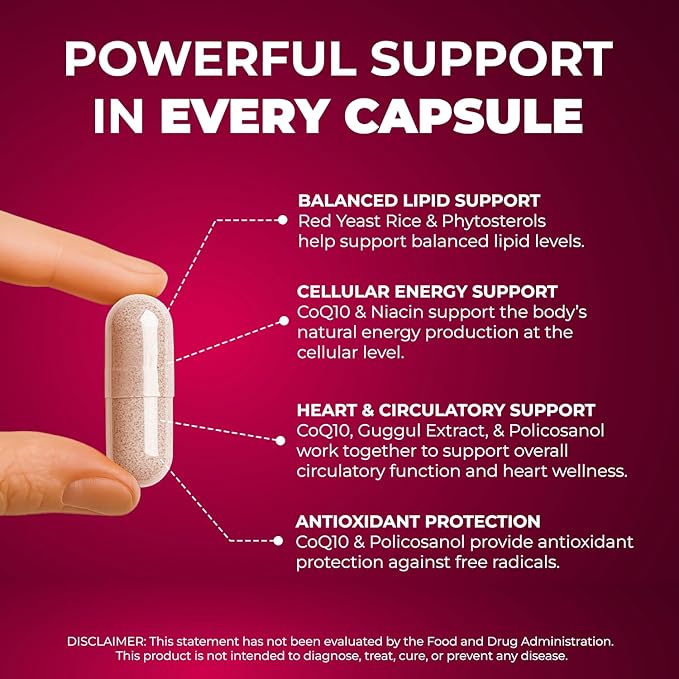 Natural Supplement with CoQ10, Red Yeast Rice, Niacin, Policosanol and Guggul. The Natural Way. by New Health Plus 60 MG Co-Q10 (120 caps)