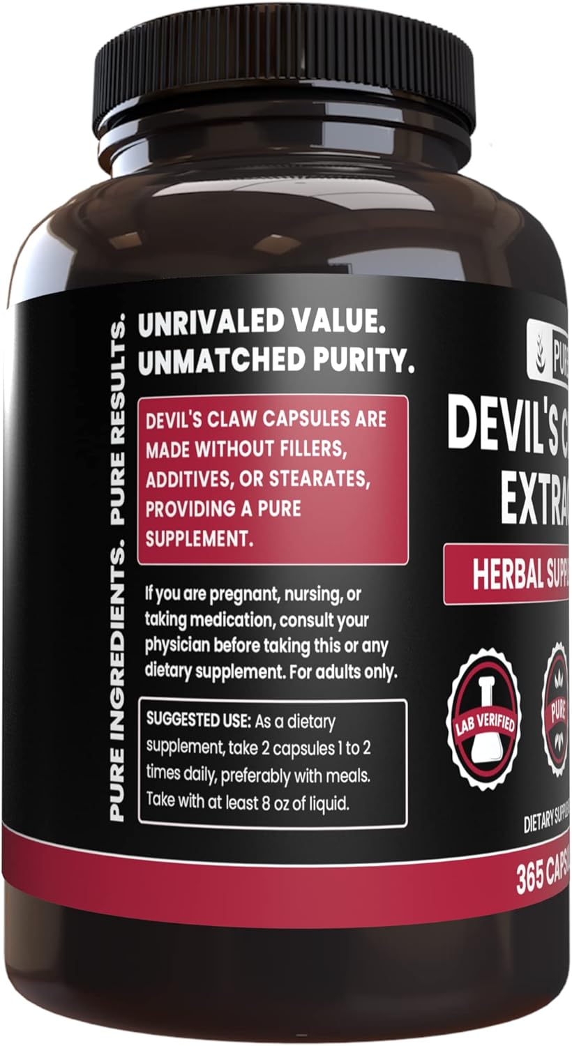 Pure Original Ingredients Devil's Claw (365 Capsules) No Magnesium Or Rice Fillers, Always Pure, Lab Verified