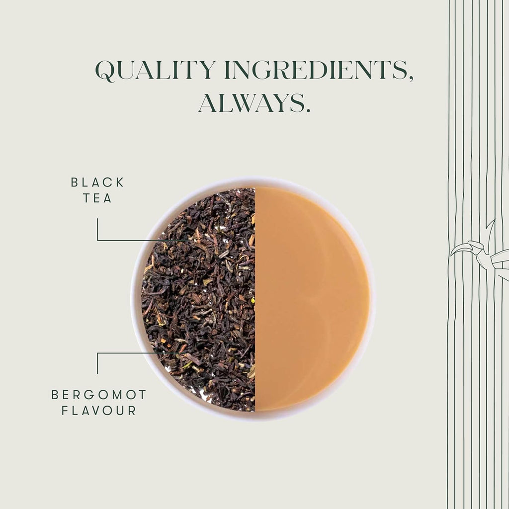 Luxmi Estates Garo Hills Organic Earl Grey Black Tea 250g Loose Leaf Pack | USDA Organic - Earl Grey Tea Bags | 100% Natural Bergamot Extracts | 125 Cups | Assam Black Tea | A Great Morning Cup as an Alternative to Coffee