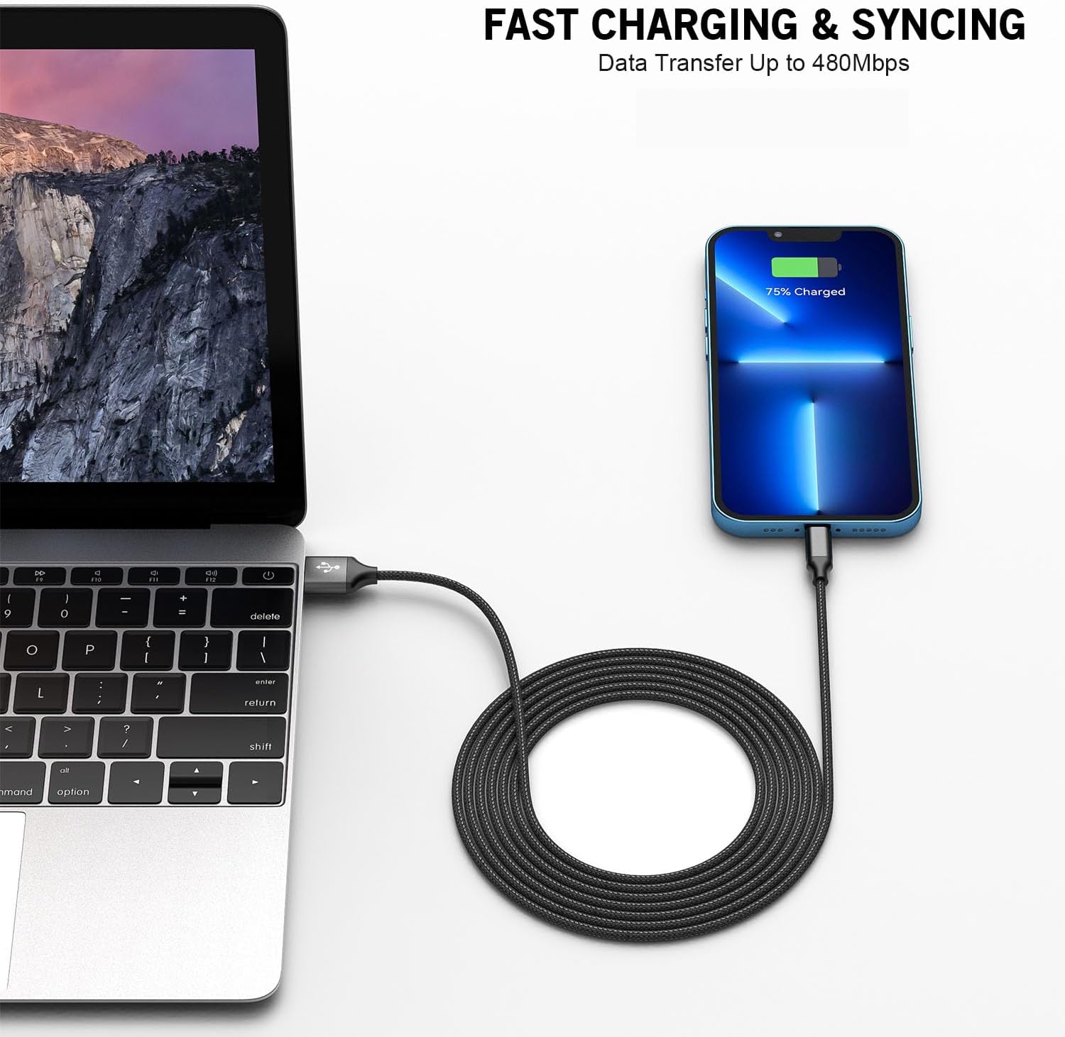 iPhone Fast Charger,2Pack Dual Port Wall Charger with Fast Charging 6.6FT Long Nylon Braided USB to Lightning Cable Cord Double Wall Charger Adapter Block Plug for iPhone 14 13 12 Pro Max 11 SE iPad