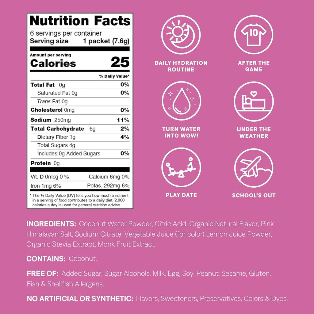 Cure Hydration - Kids Electrolyte Drink Mix | Plant-Based Pediatrician Formulated Rehydration | No Added Sugar, FSA-HSA, Non-GMO, Gluten-Free, No Artificial Flavors | 14 Packets - Fruit Punch