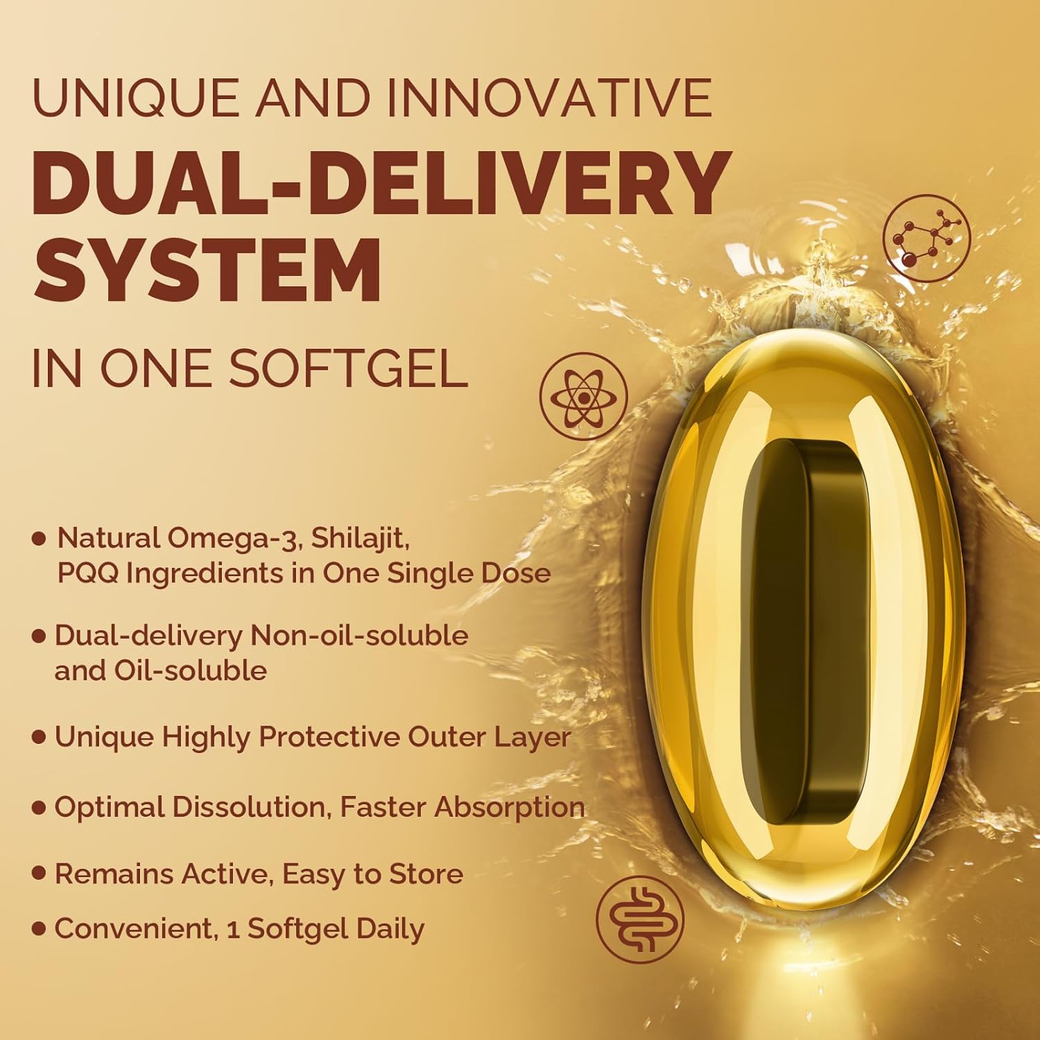Ubiquinol CoQ10 600 MG Softgels with Omega-3 & Shilajit & PQQ, Advanced Dual-Delivery Coenzyme-Q10, Active CoQ10 Ubiquinol Supplement for Fertility, Antioxidant, Heart, Brain & Energy, 360 Servings