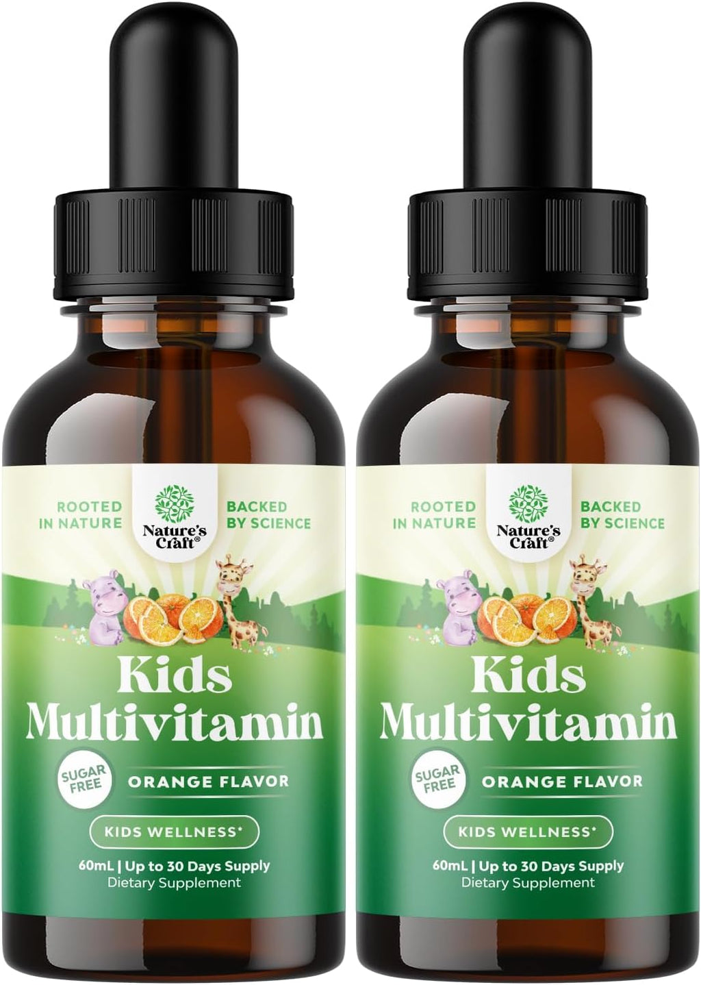 Natures Craft Liquid Multivitamin for Kids Immunity Support - Yummy Toddler Multivitamin Supplement with a C D3 E B6 and D3 Liquid Vitamins for Kids of All Ages - High Absorption (2 Pack)