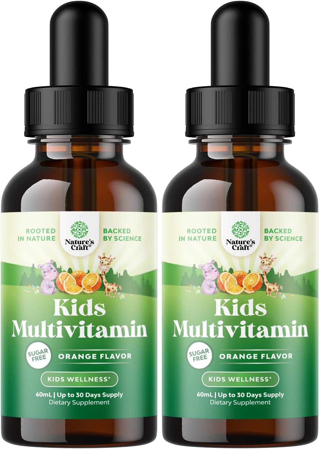 Natures Craft Liquid Multivitamin for Kids Immunity Support - Yummy Toddler Multivitamin Supplement with a C D3 E B6 and D3 Liquid Vitamins for Kids of All Ages - High Absorption (2 Pack)