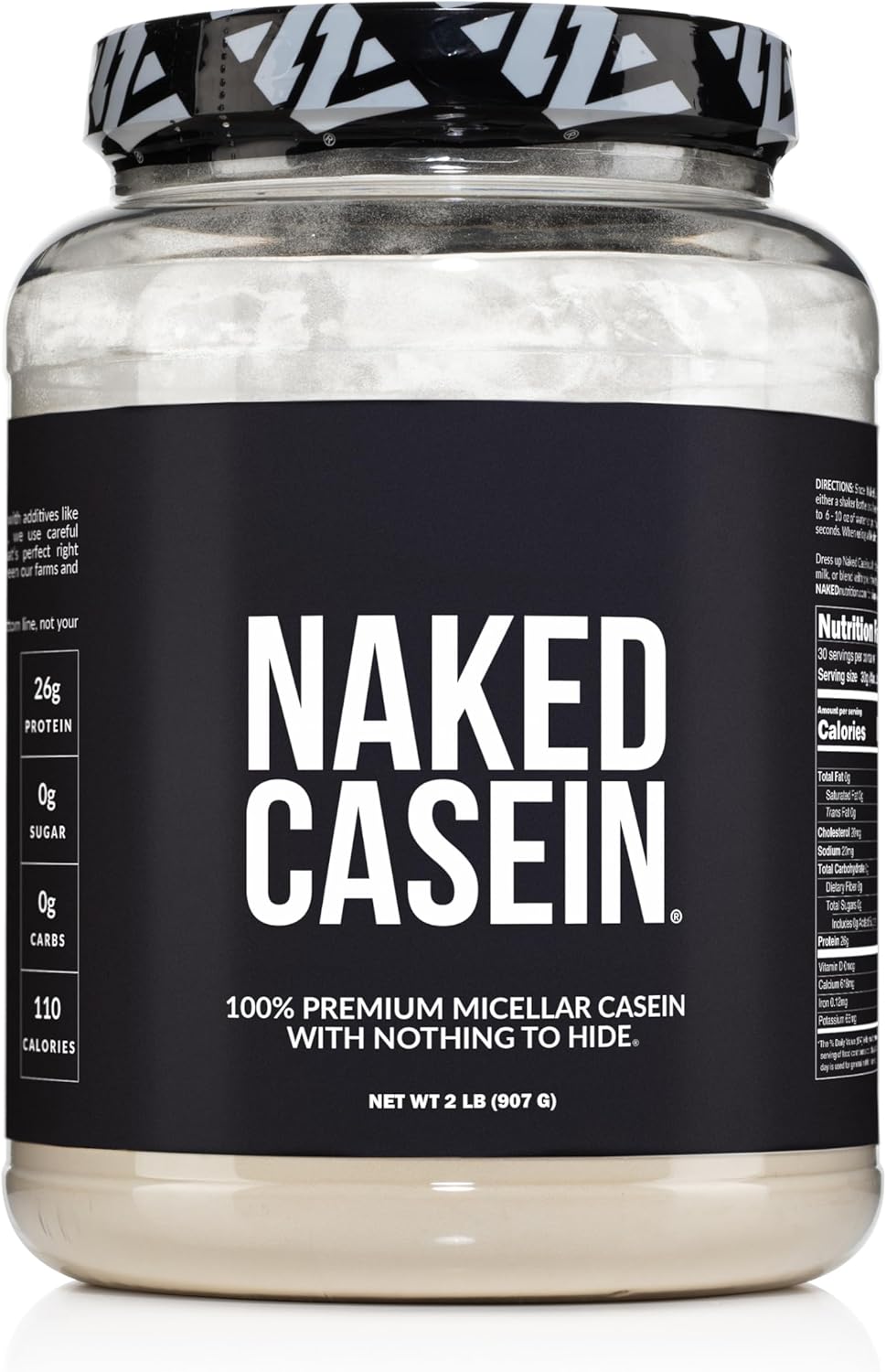NAKED Casein - 2Lb Micellar Casein Protein - Bulk, GMO-Free, Gluten Free, Soy Free, Preservative Free - Stimulate Muscle Growth - Enhance Recovery - 30 Servings