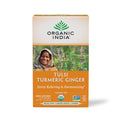 Organic India Tulsi Turmeric Ginger Herbal Tea - Holy Basil, Stress Relieving & Harmonizing, Immune Support, Healthy Inflammatory Response, Aids Digestion, Caffeine-Free - 18 Infusion Bags, 1 Pack