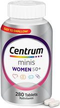 Centrum Minis Silver Women's Multivitamin for Women 50 Plus, Multimineral Supplement with Vitamin D3, B Vitamins, Non-GMO Ingredients, Supports Memory and Cognition in Older Adults - 280 Ct
