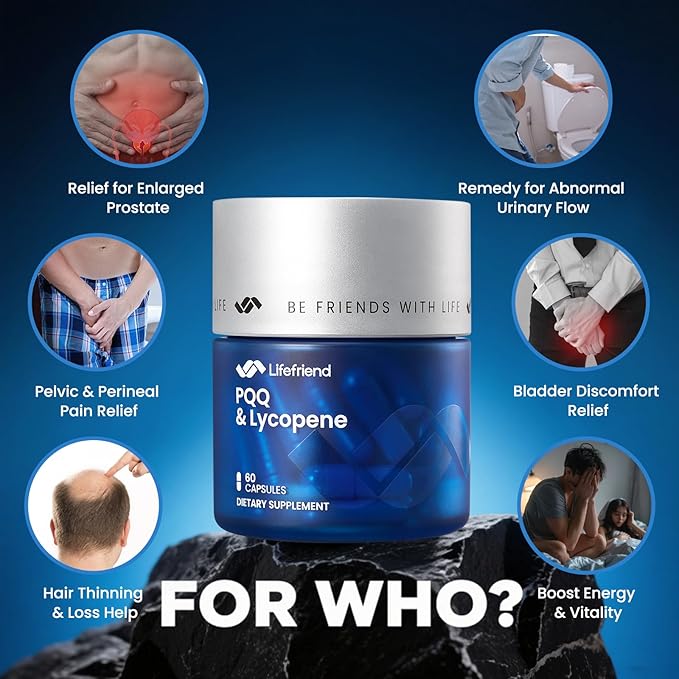Saw Palmetto Prostate Health Supplement for Men – DHT Blocker with Taurine & Lycopene – Urinary Flow & Bladder Relief, Nighttime Bathroom Trips Support Energy & Vitality 180 Vegan Capsules