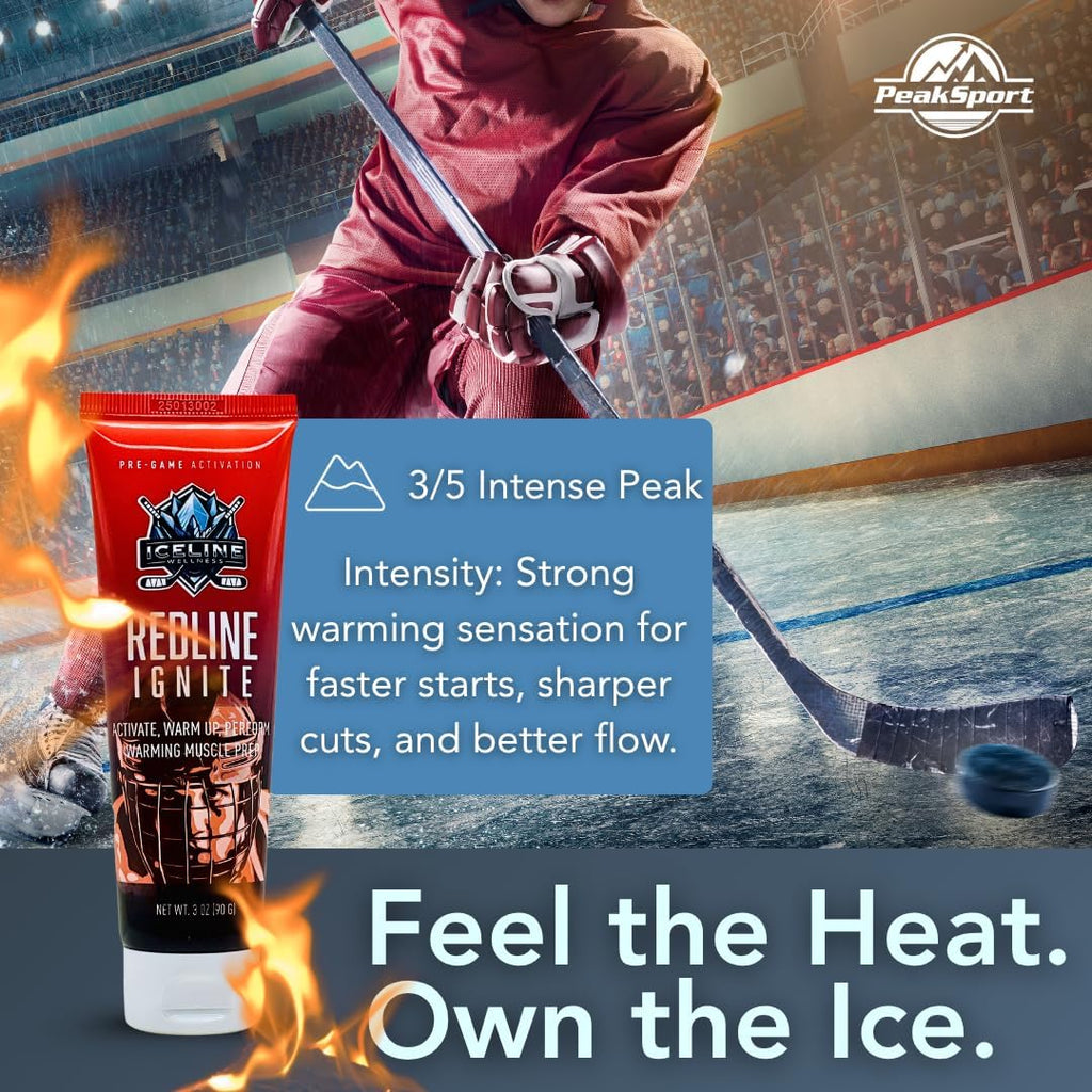 Redline Ignite – Warm-Up Muscle Rub for Hockey Players – Pre-Game Joint & Muscle Activation Cream – 3 oz
