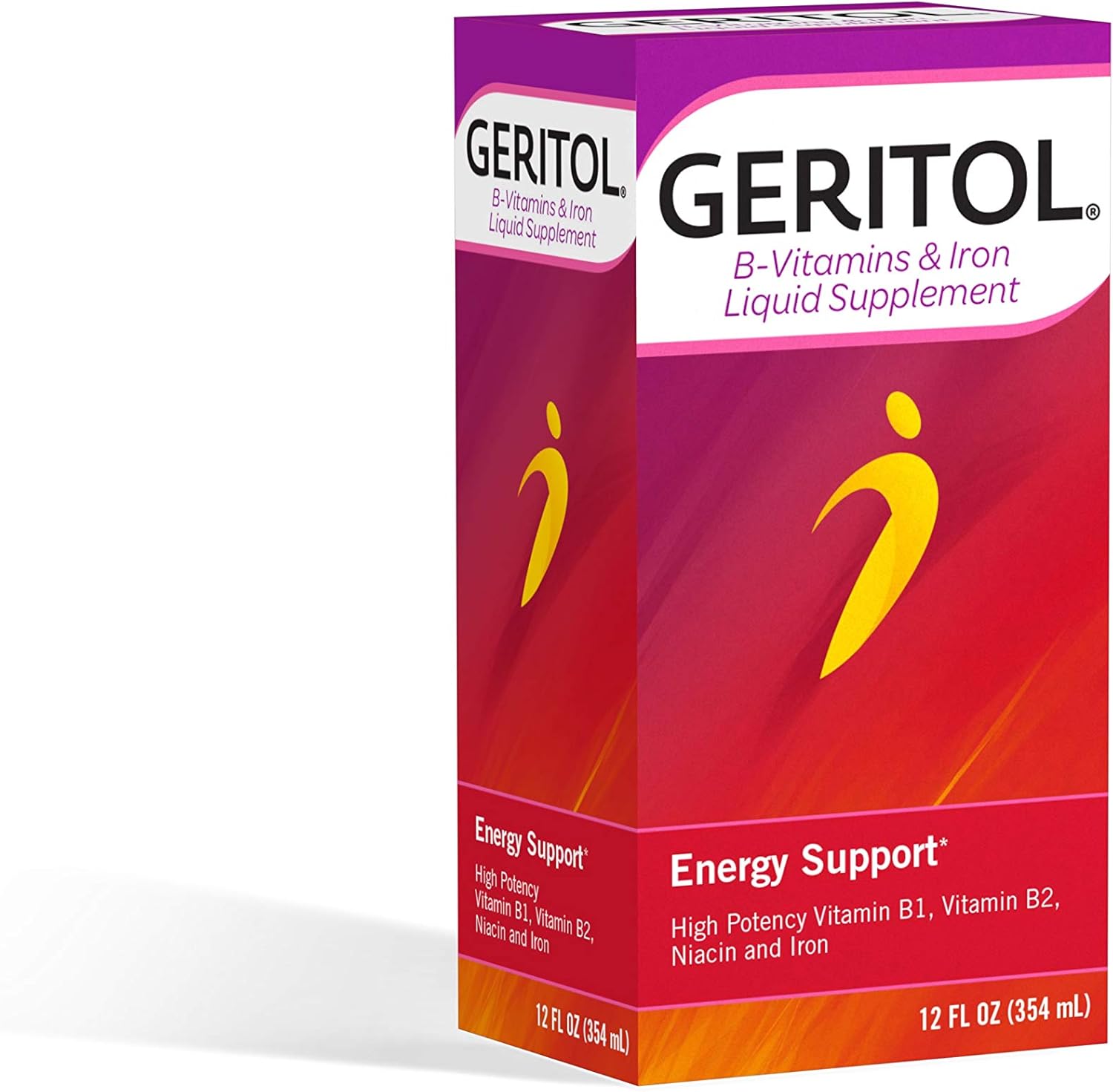 Geritol B-vitamins and Iron Liquid Supplement, 12-ounce, 2 Count
