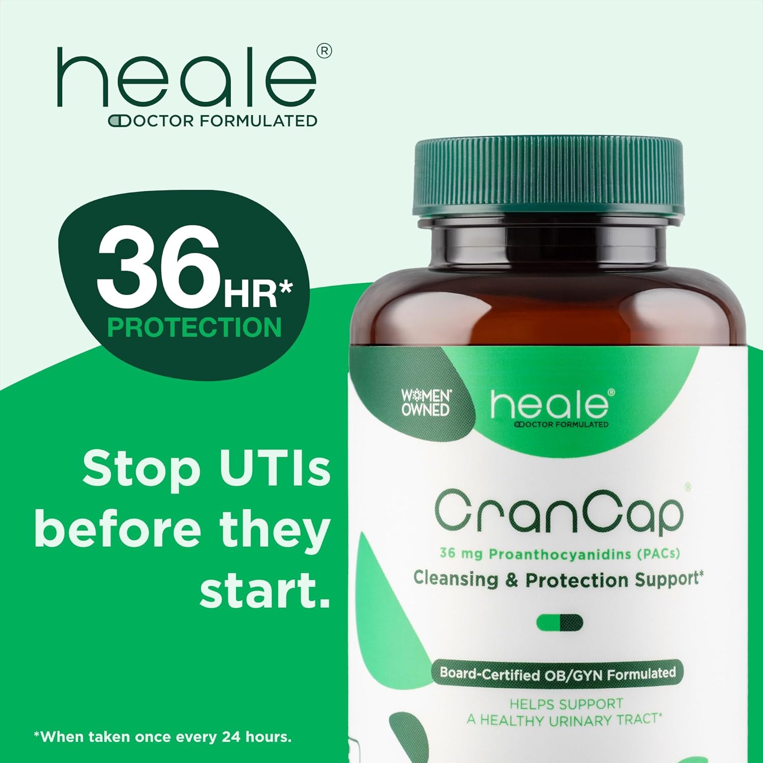 Cranberry Pills - Urinary Tract Health Cranberry Supplement - 36mg of Potent PACs - Non GMO, Vegan, Gluten Free - by Heale - 90 Capsules