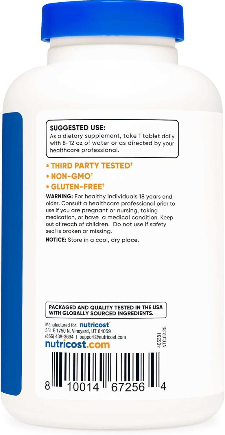 Nutricost L-Lysine 1000mg, 120 Tablets - Gluten Free, Non-GMO, and Vegetarian Friendly