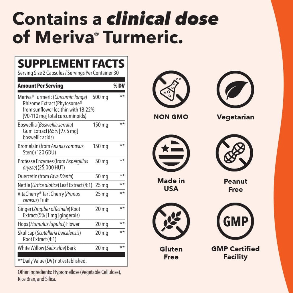 Inflamma-X - Inflammation Support Supplement - Turmeric Boswellia & Bromelain - Soothes Aches & Chronic Discomfort - Reduces Swelling & Inflammatory Compounds - 60 Capsules