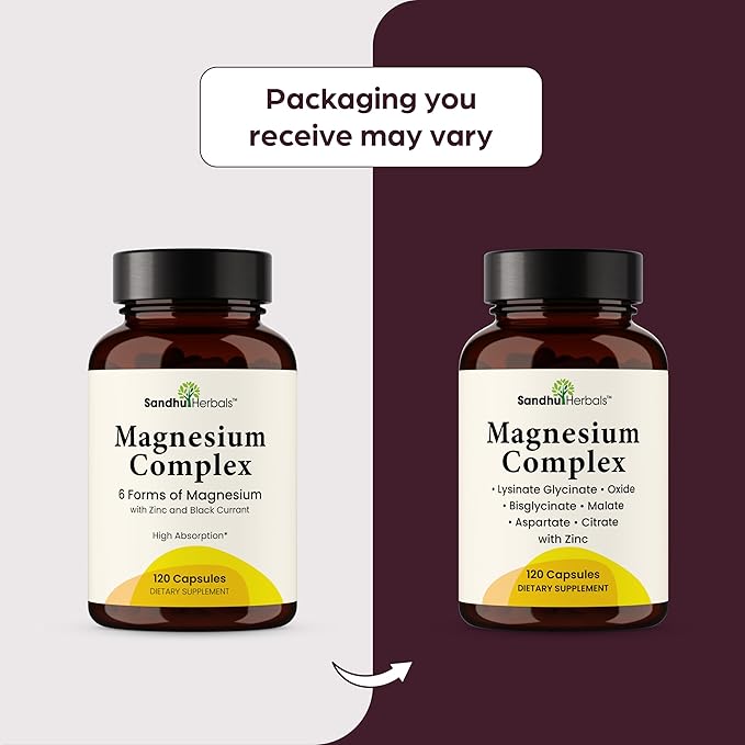 Complete Magnesium Complex 500mg for Women & Men | 120 Capsules | 6 in 1 Mag Supplement with Zinc | Quality Sleep & Muscle Health | Glycinate, Citrate, Malate, Oxide, Aspartate, Lysinate Glycinate