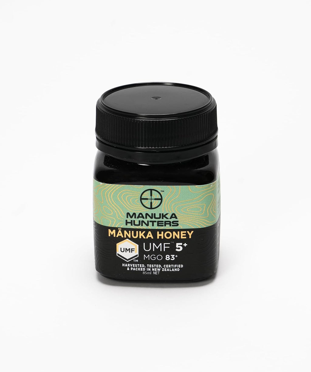 Manuka Hunters Raw New Zealand Honey Gift Set 4-Pack Honey Sampler with UMF 5+,10+,15+,20+ (125g = 85ml Each) – 100% Pure Natural Sweetener - Ideal for Tea, Coffee, Smoothies, Baking - Sustainable