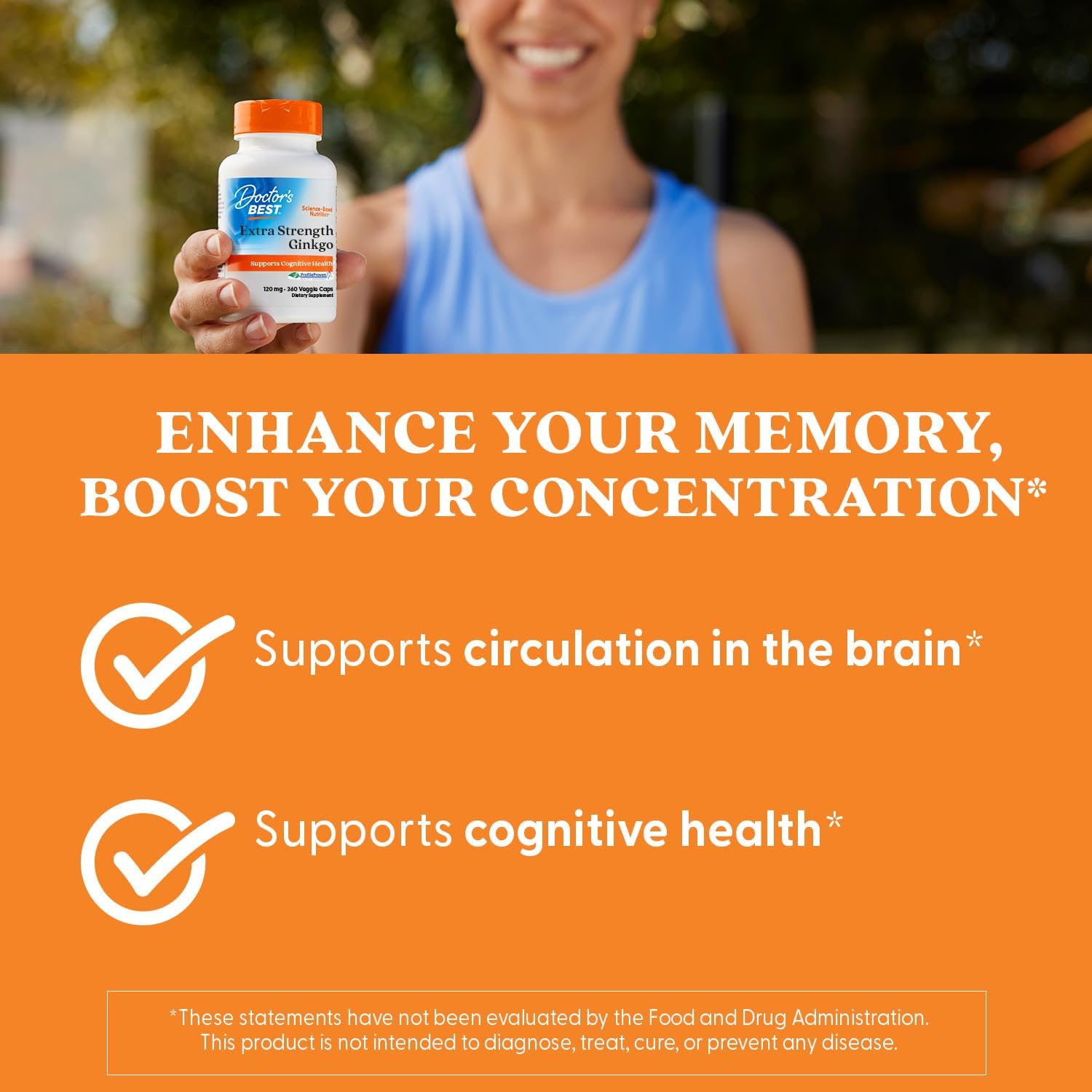 Doctor's Best Extra Strength Ginkgo, Non-GMO, Vegan, Gluten Free, Soy Free, Promotes Mental Function and Memory, 120 mg, 360 Count (Pack of 1)