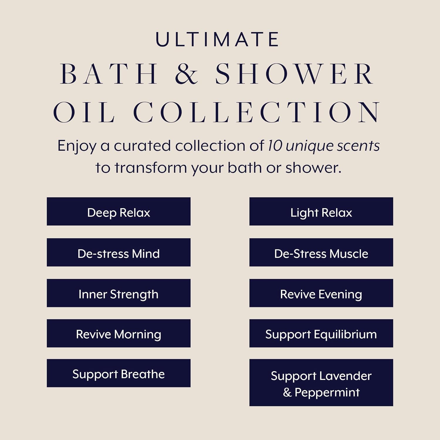Aromatherapy Associates Essential Oil Blends – Luxury Body and Shower Oils for Dry Skin and Daily Aromatherapy, 10-Pack (0.30 fl oz Each) in Decorative Gift Box