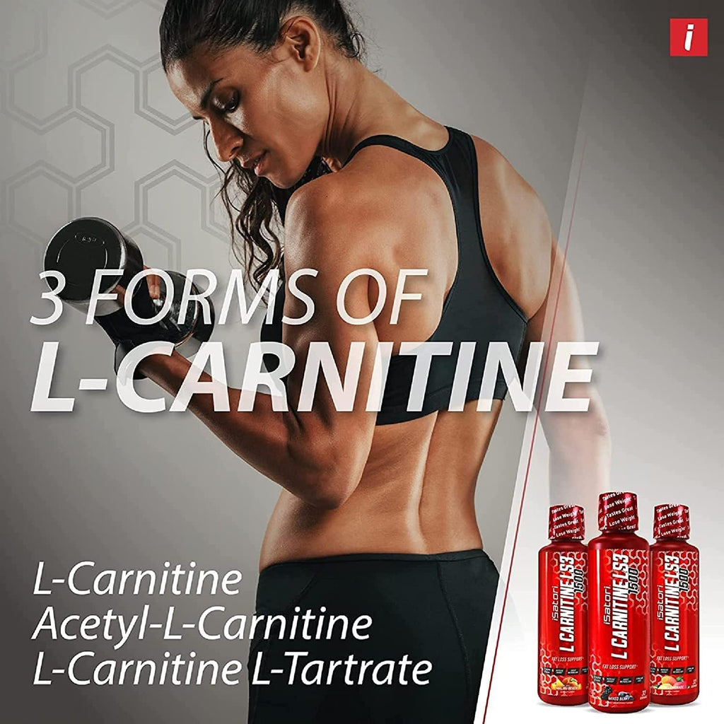 iSatori L-Carnitine LS3 3000, Triple-Blend Liquid L Carnitine Supplement, with Acetyl & Tartrate, Stimulant Free Energy, No Calories, Sugar or Gluten, Keto-Friendly, Lemon Lime (32 Servings)