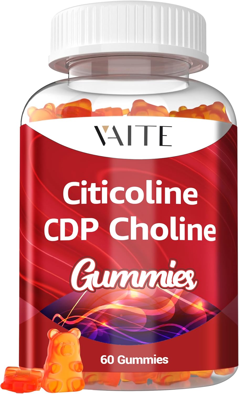 Citicoline 1000mg Supplements – CDP Choline for Brain Support, Memory, Focus & Mental Performance – Helps Maintain Clarity & Concentration – for Adults – Non-GMO, Vegan, 60 Gummies