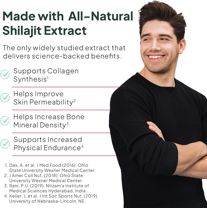 Organics Ocean Shilajit for Men and Women - Natural Supplement with Vitamin B12, Chromium and Selenium for Age-Defying, Energy, Hormone Support and More - 60 Shilajit Gummies