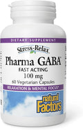 Natural Factors Pharma GABA - Dietary Supplement Supports Calm Sleep & Sleep Quality - Natural, Fast-Working Supplement Aids Focus & Brain Health - 60 Chewable Tablets (30 Servings)