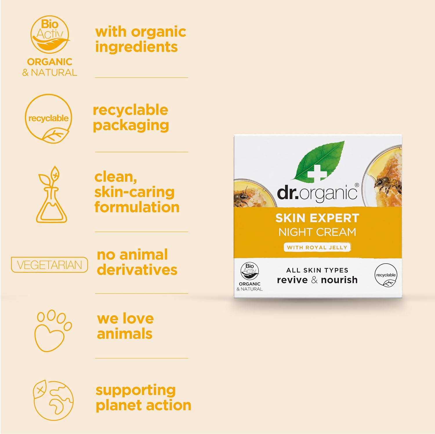 Organic Doctor Royal Jelly Night Cream, 50 ml. Cream
