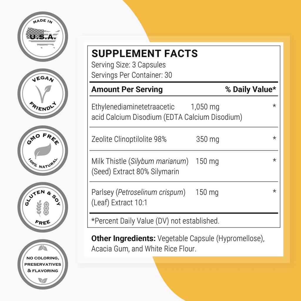 Supersmart - EDTA Zeolite 98% (Advanced Formula) - with Milk Thistle & Parsley - High Potency Supplement | Made in USA | Non-GMO & Gluten Free - 90 Vegetarian Capsules