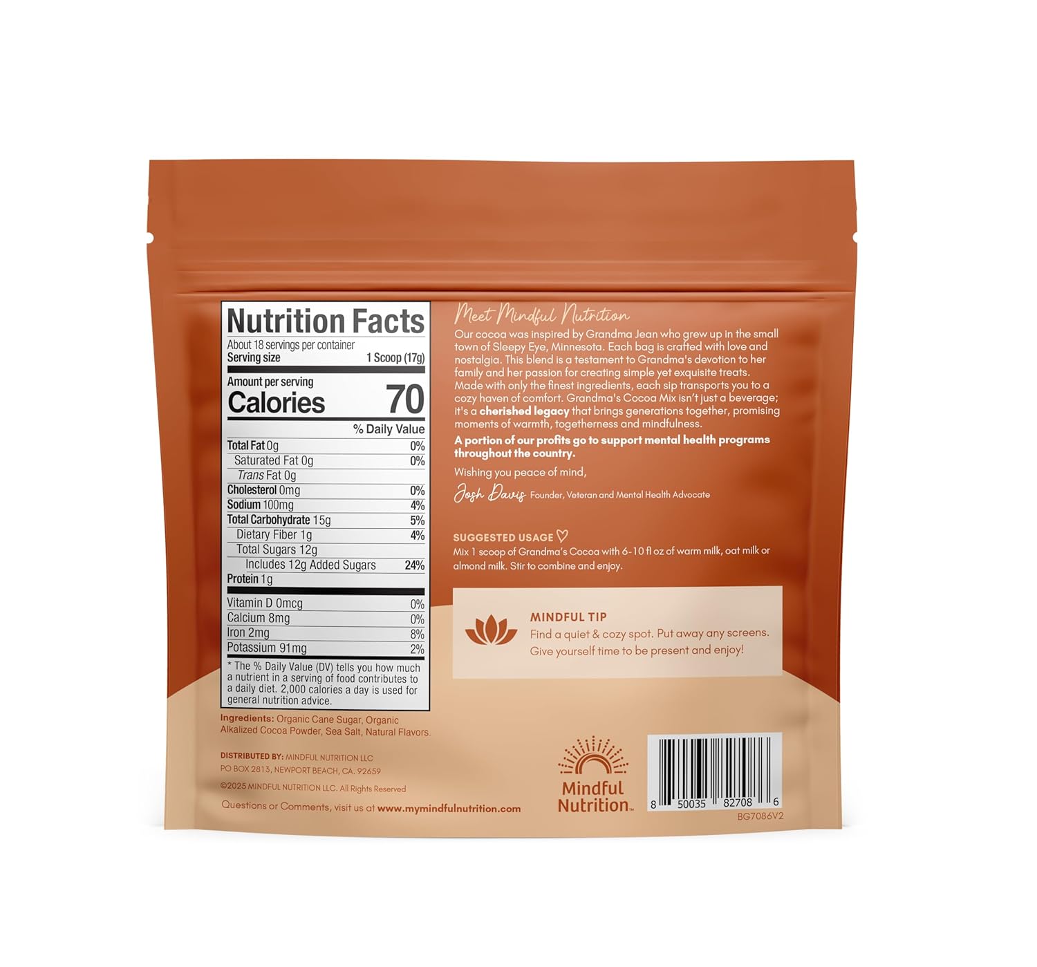 Mindful Nutrition Grandmas Organic Hot Chocolate Mix (Pumpkin Spice Hot Chocolate)