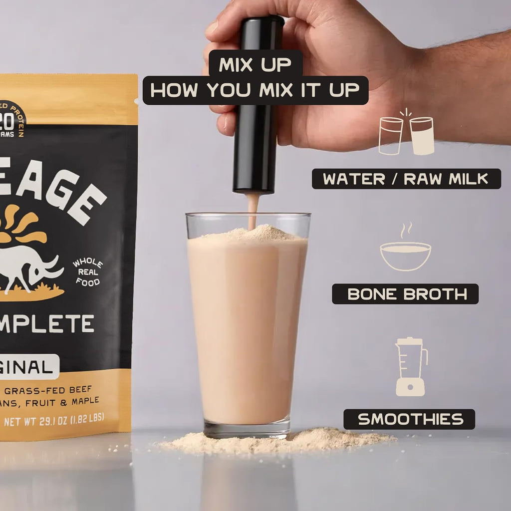 Grass Fed Beef Protein Powder - Original Flavor - Nose to Tail Animal Protein Powder Including 100% Grass Fed and Finished Beef Organs, Colostrum, and Fruit - 1.8 lbs (30 Servings)