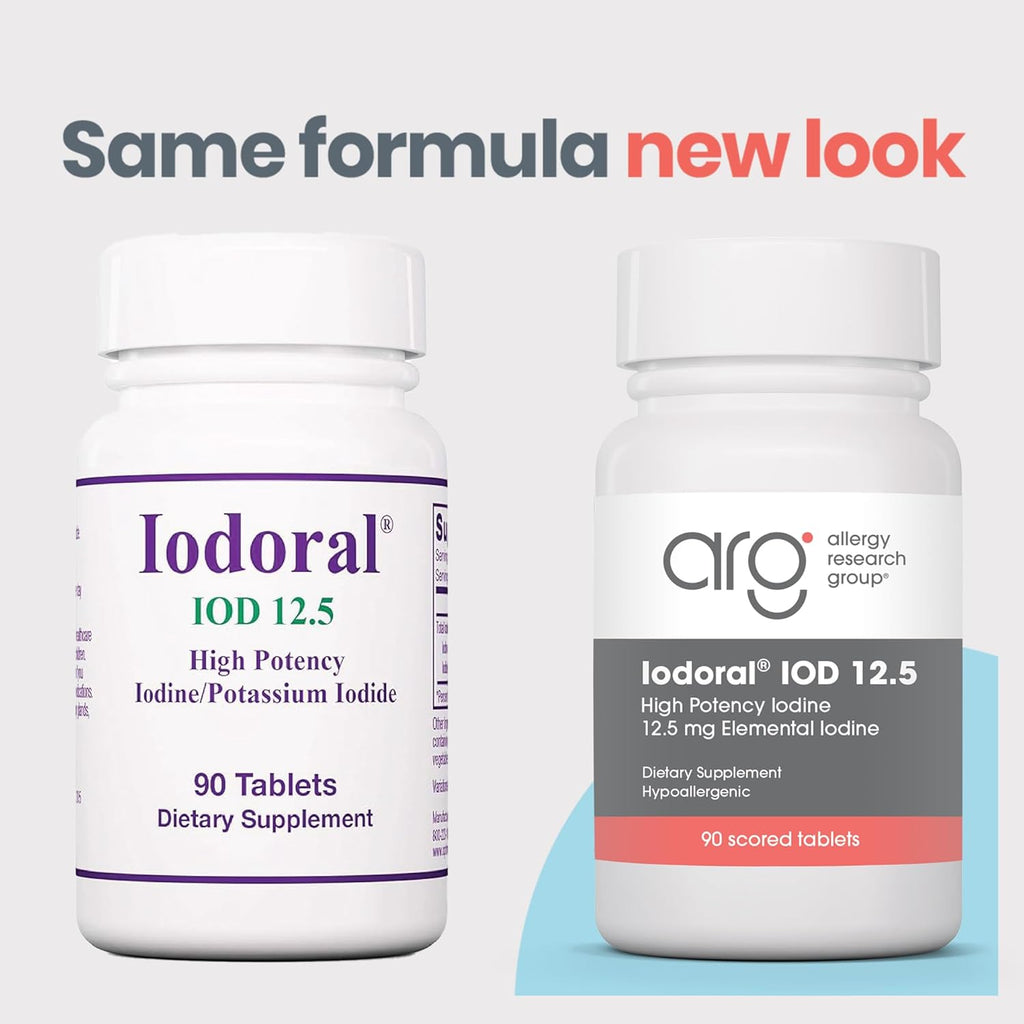 Iodoral 12.5 mg Supplement - Iodine Supplements for Thyroid Support, Potassium Iodide Tablets, Lugol Solution, Daily Vitamins and Minerals, High Potency Iodine Tablets - 90 Count (Pack of 2)
