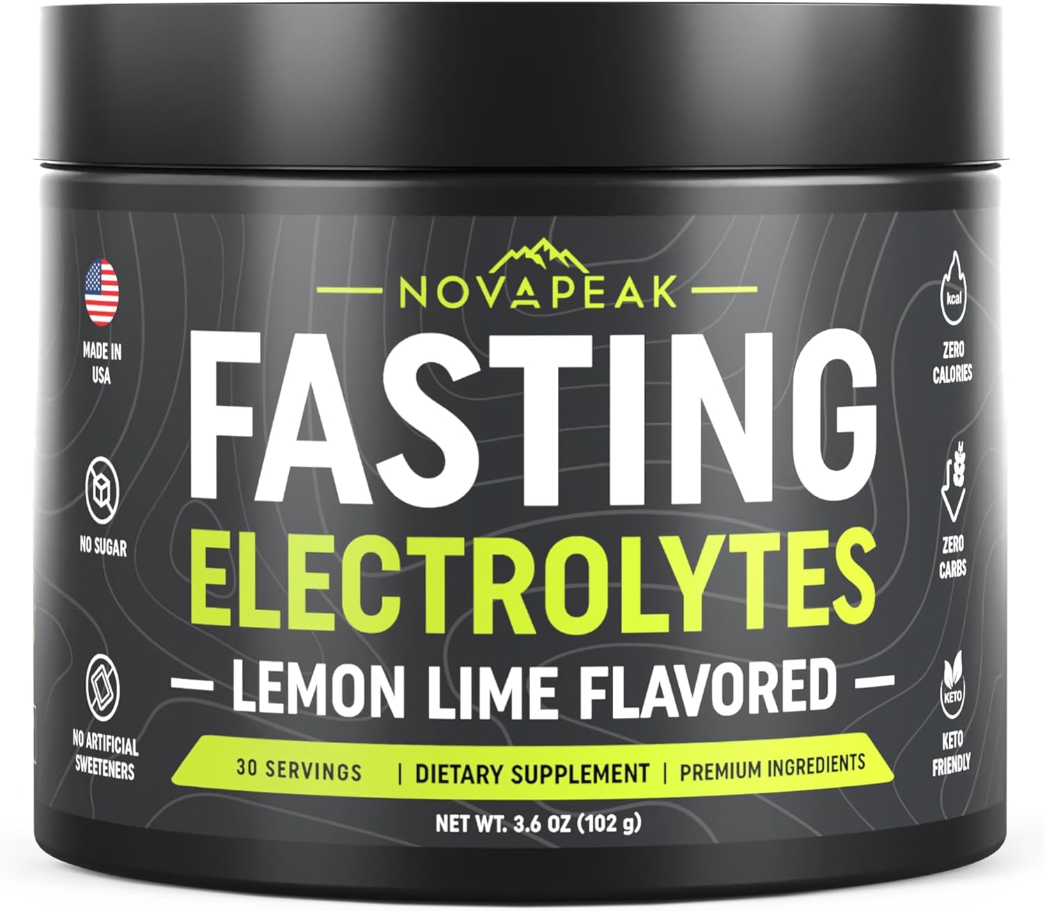 Fasting Electrolytes - Fast Hydration & Fasting Salts - Electrolytes for Fasting - Fasting Supplement - 30 Servings, Lemon Lime