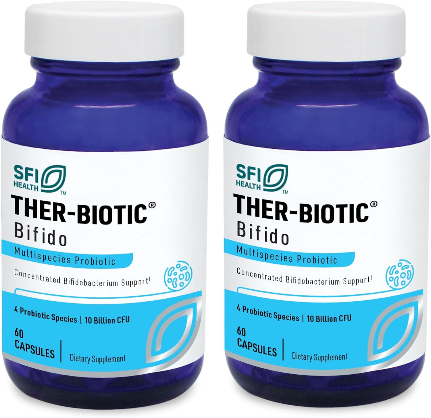 Klaire Labs Ther-Biotic Factor 4 – 100% Bifidobacterium Probiotic - Bifidobacterium Bifidum Probiotic with Breve, Lactis & Longum - Immune + Gut Health Support - Hypoallergenic (60 Caps / 2 Pack)