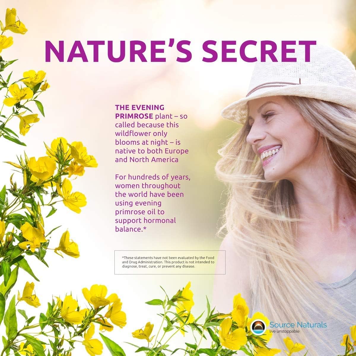 Source Naturals Evening Primrose Oil - Hexane-Free - 500mg - GLA Yield: 50 mg - Cold-Pressed - 60 Softgels