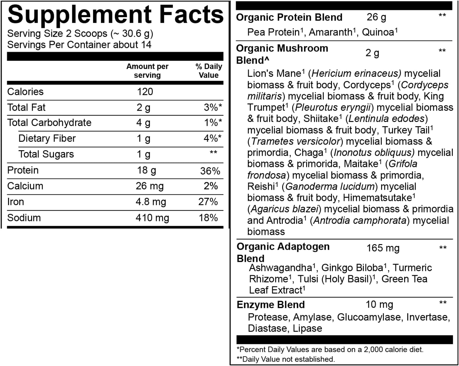 Plantfusion Mushroom Protein Powder - 3 in 1 Vegan Protein Powder, Mushroom Supplement, and Adaptogen Supplement - Support Mental Focus, Immunity, and Recovery - Vanilla 1lb