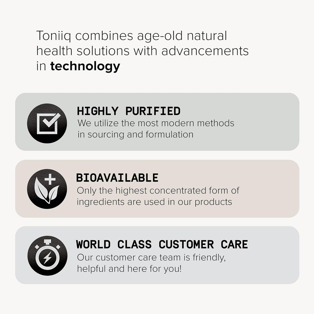 Toniiq 99%+ 20mg Supplement - Ultra High Purity PQQ 20mg Concentrated Formula - PQQ 20 mg 120 Capsules - Pyrroloquinoline Quinone Supplement - 1 Capsule Serving - Vegetarian Capsules