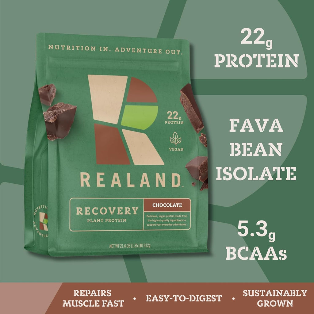Chocolate Vegan Plant Protein Isolate - Fava Bean Protein Powder for Recovery - 22g of Protein - 17 Servings